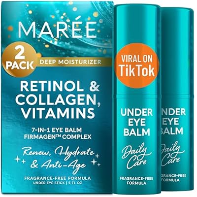 MAREE Under Eye Balm Stick with Retinol & Ceramide Complex 2 PACK Facial Moisturizer Under Eye Stick, Hydrating Face Skincare