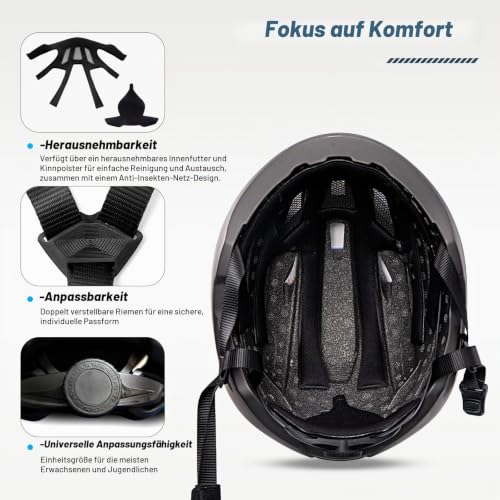 OnBros Rennradhelm, Verstellbar Fahrradhelm für Herren und Damen Leichter Fahrradhelm mit Abnehmbarer Innenfutter Helm Rennrad (Colourful… – Ansicht 5