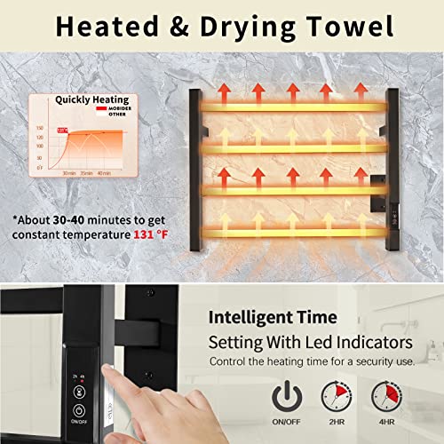 Mobider BK-109SW-4TH Towel Warmers For Bathroom, Hot Towel Warmer Rack With Timer, Wall-Mounted Electric Towel Warmer, Plug-In/Hardwired Heated Drying Rack thumb #1