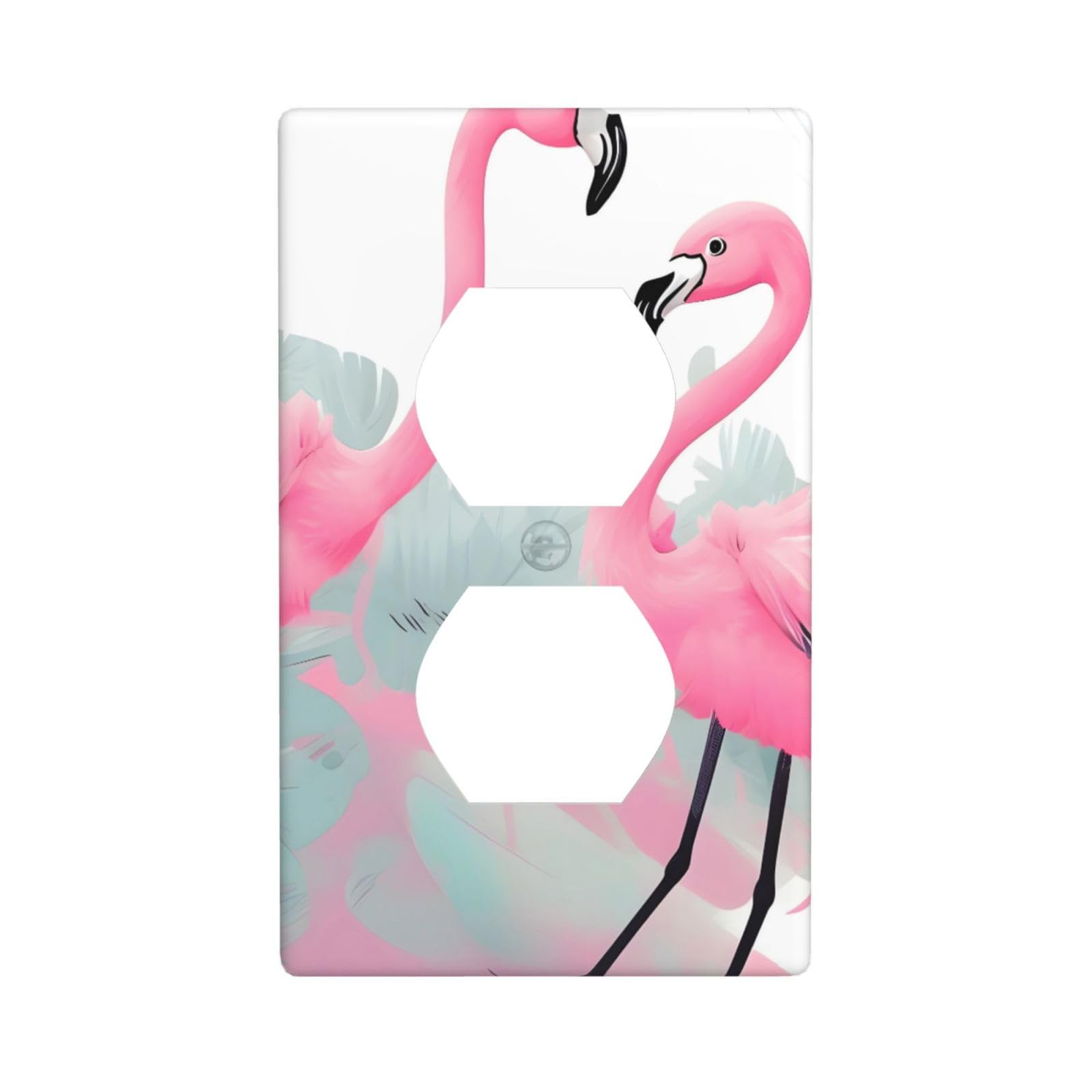 Pink Flamingo Decorative Switch Plate Cover-Unbreakable Polycarbonate Wall Plate for Home Office, 1 Gang with Screws