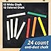 The Mega Deals Chalkboard Chalk and Eraser Set, 24 Pack Including 12 White and 12 Colored Chalk 1 Felt Eraser, Dustless Chalks for Kids, Blackboard Chalks for School, Gifting Bundle for Office, Home