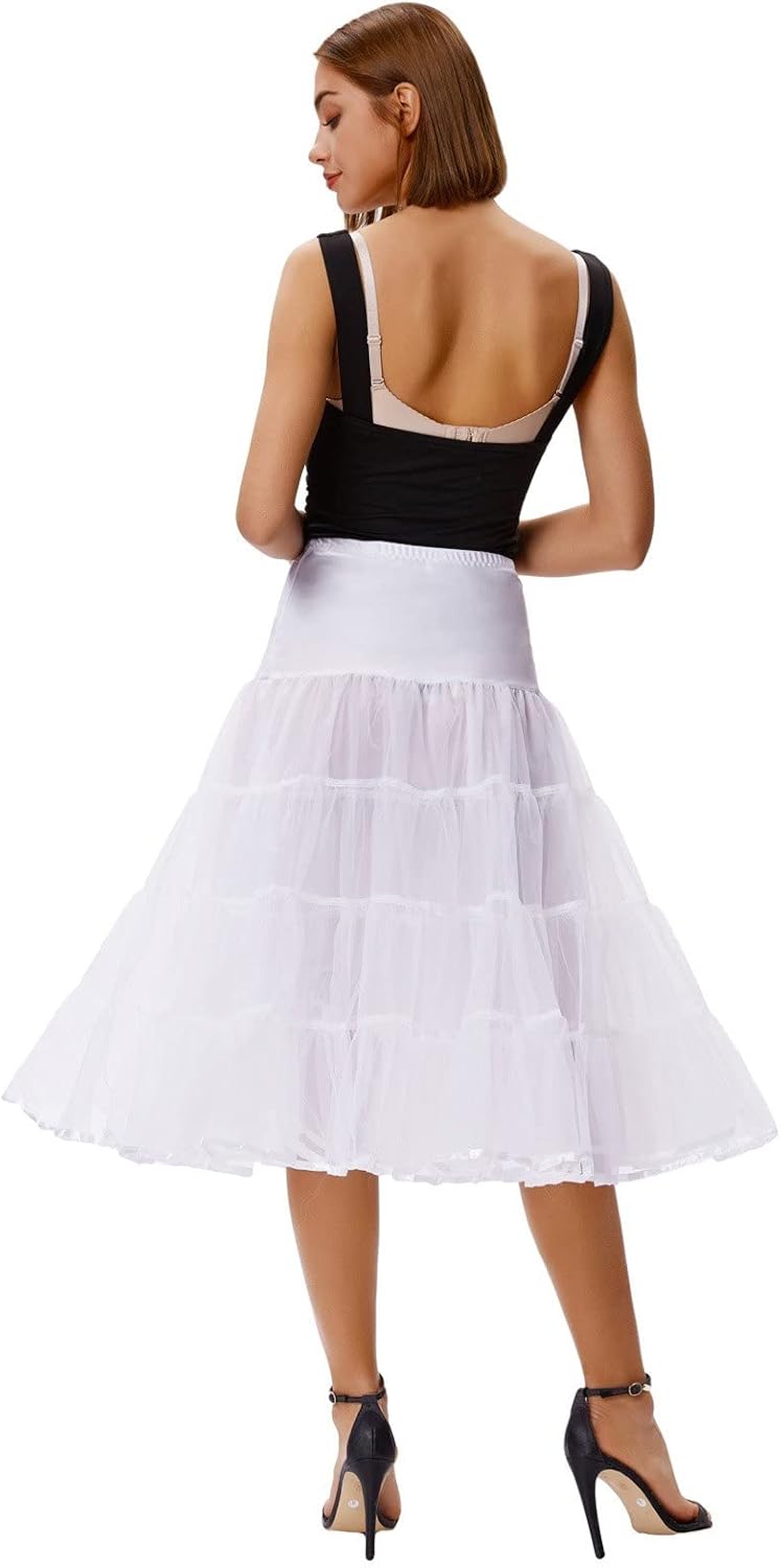 GRACE KARIN Women's 50s Vintage Petticoat Crinoline Tutu Underskirts Tea Length 30 inch Long - Image 4