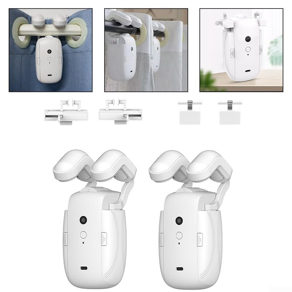 Apri tenda a motore, 3 in 1 automatico Roman | , U/T-Rail, 4000mAh, Controllo WiFi silenzioso, -Button Setup, Bianco