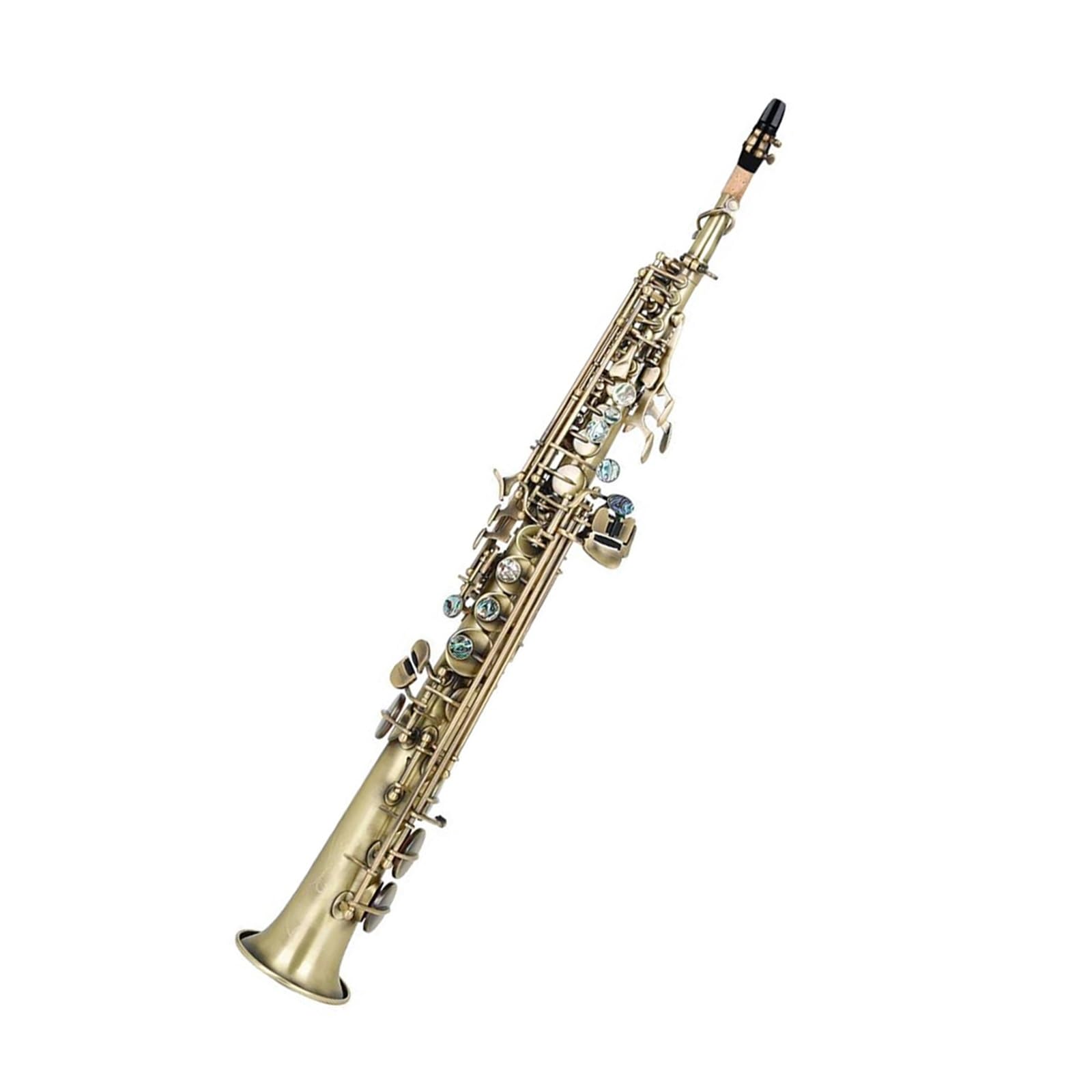 Zestaw Saksofonu Sopranowego Bb Vintage Bronze Profesjonalny Instrument Dęty Drewniany Z Futerałem I Innymi Akcesoriami Saksofon