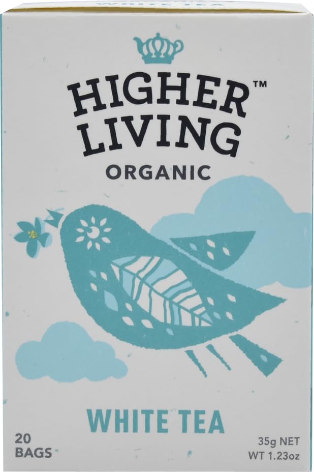 Miniatura 2 de Higher Living Organic Té blanco (20 bolsitas de té)  Bolsas de té premium con antioxidantes naturales  Sabor refrescante  Fabricado en el Reino Unido
