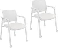 Vista 38 de CLATINA Sillas de oficina apilables para recepción de invitados con brazo, silla de sala de espera con respaldo de malla con asiento de tela