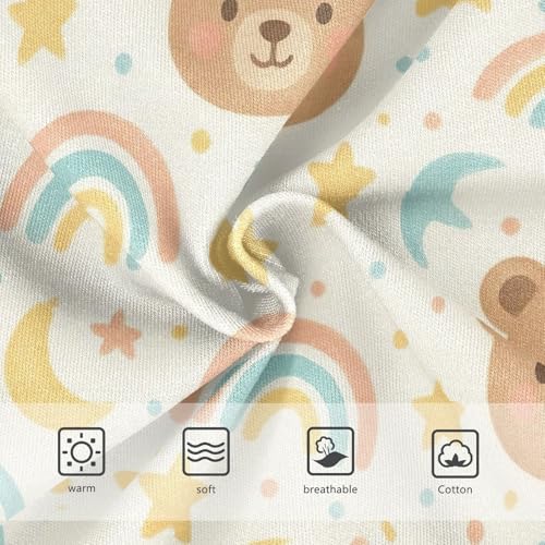 Joisal Cotton Toddler Girls Underwear Cute Bear Rainbows Beige Cute Panties Girl Fun Kids Undies Briefs 2t3