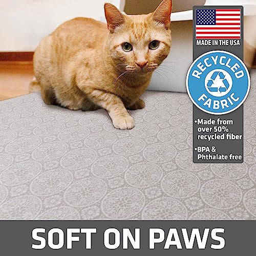 Image of Drymate Cat Litter Box Mat, Litter Trapping Mat, Waterproof, Urine-Proof, Absorbent, Machine Washable, Soft on Paws, Contains Mess, Protects Floors, Kitten Supplies, Beige, 29x36 XL