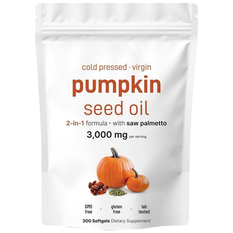 Gominolas de aceite de semillas de calabaza (300 unidades): extracto vegetal puro.