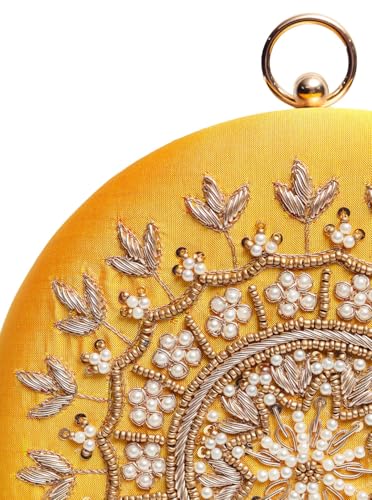 Image of THE TAN CLAN Ifrah Hand Embroidered Clutches for women Purses Luxury Evening Handbags for ladies