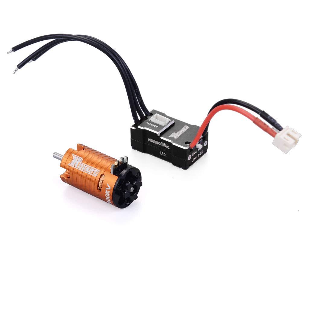 DollaTek Mini 1410 bezszczotkowy silnik 9500 kv z 18A ESC-Combo i zestawem kart programuj?cych do 1:24 i 1: 26 rc auto - z?oty