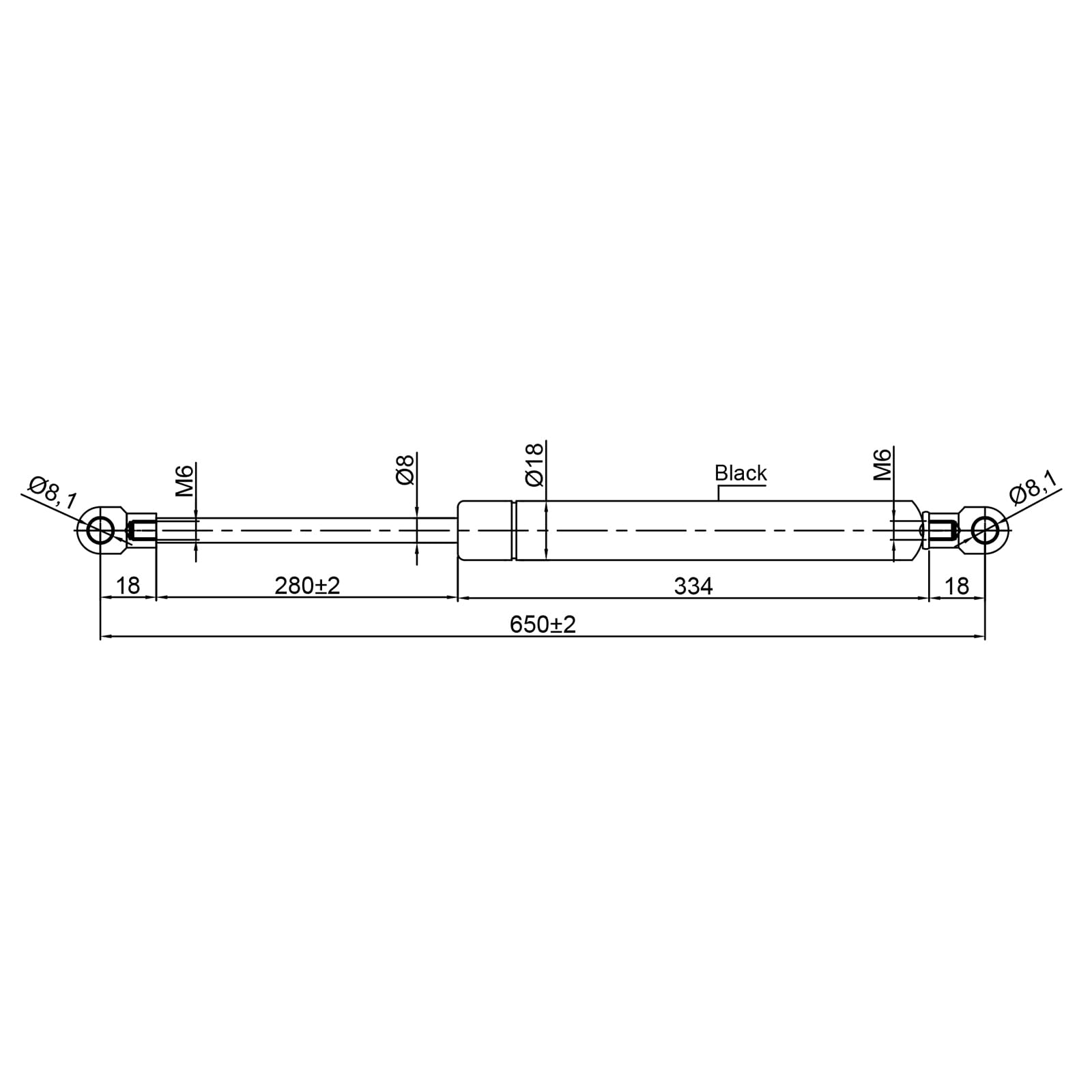 Universal Gas Struts Spring Eyelet | 100-1000 Newton | Length Options 200 mm to 900 mm | Heavy-Duty | Lift Support System (800MM, 300 N) — view 18