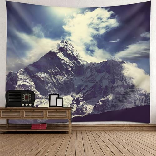 Tenture murale paysage montagne enneigée 200x200 déco chambre ado