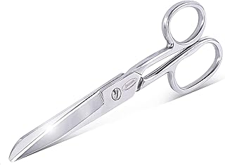 Newness Fabric Scissors, Heavy Duty All Metal Stainless Steel Craft Scissors, Multi-Purpose Professional Sharp Shears for Tailor Dressmaker Craft Cutting Cloth Leather Canvas Denim Paper, 6.5 Inch