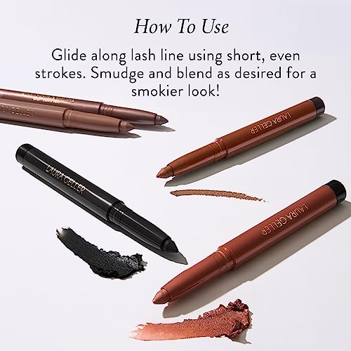 Laura Geller New York Kajal Longwear Kohl Eyeliner Pencil With Caffeine, Smooth & Blendable Makeup, Deep Black #TOP4