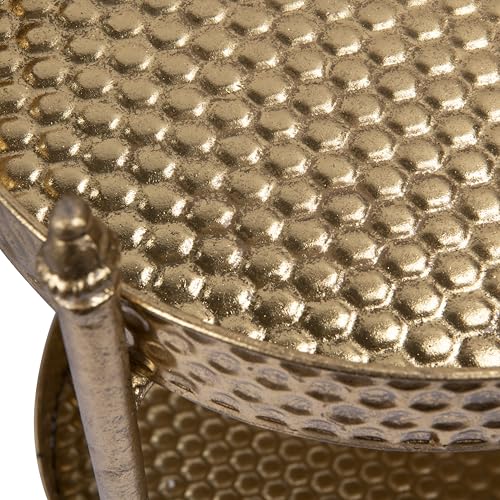Metal Clover Shaped Bar Cart in Gold by Creative Co-Op - Image 2