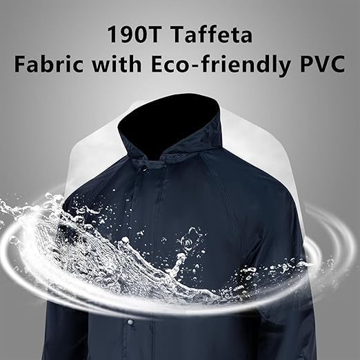 Image of TLN Waterproof Raincoat for Men | Lightweight & Durable Rain Jacket with Hood | Windproof & Breathable | Travel-Friendly, Bike & Motorcycle Use | Full-Length