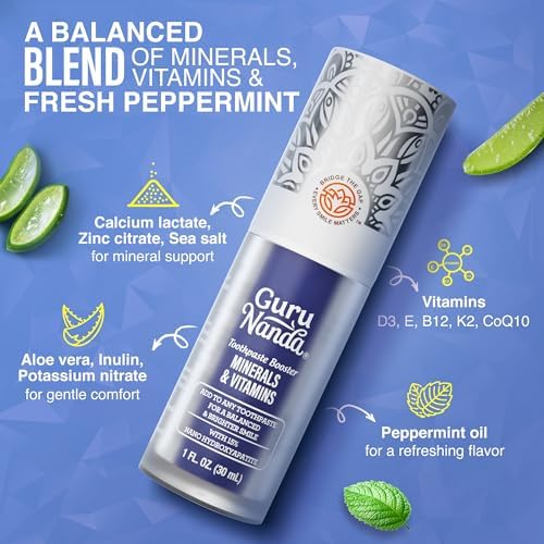 GuruNanda Toothpaste Booster with 15% Nano Hydroxyapatite – Add to Toothpaste for Whitening & Fresh Breath, Fluoride-Free Formula with Vitamins & Minerals, Up to 60 Uses - 3