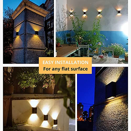 Image of KIMTENY Wall Lights Small Fence Lights Solar Powered Up Down LED Porch Light Luces Solares para Exteriores Garden Lights Outdoor Solar Landscape Lights Water (Solar Pack of 1)