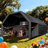 Sewinfla 39x20x13Ft Inflatable Nightclub Party Tent with Additional Gazebo and Logo Area Black Inflatable Night Club Tent for Adults Wedding Birthday Raves Dance Floor Yard Party Business