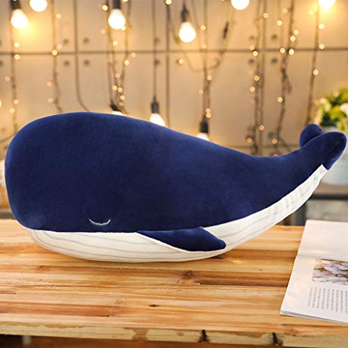 MOMOJIA Almofada macia grande de pelúcia com baleia azul gigante para presente infantil