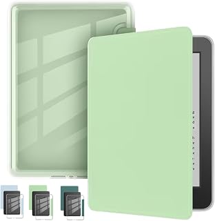 Capa Para Kindle 11ª Geração 2024 e 2022 (C2V2L3 e RS23CV) 6 Polegadas Acrílico Sistema de Hibernação - Fechamento Magnético (Verde Claro)