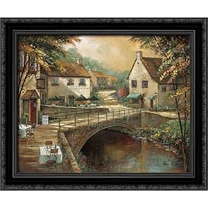 Manning, Ruane 35×28 Black Ornate Framed Canvas Art Print Titled: Michaels Pub