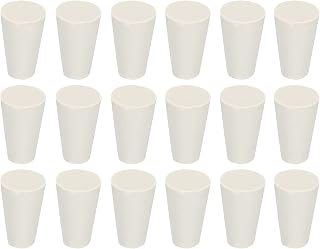 MECCANIXITY Rubber Tapered Plug 8mm to 13mm Solid Test Tubes Bungs Stopper White for Lab Home 36 Pieces