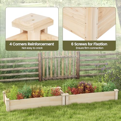 Giantex Wooden Raised Garden Bed, Rectangular Planter Box For Vegetables thumb #5