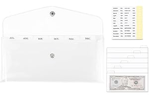 NatSumeBasics 6-Piece Clear Cash Envelope Wallet