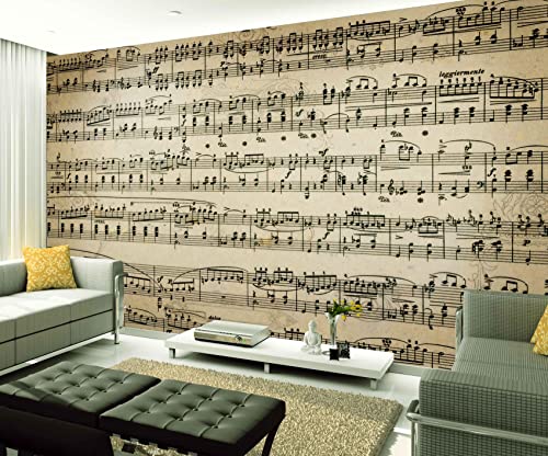 Tapisserie murale panoramique 3D de musique pour créer un salon élégant ou une chambre cosy