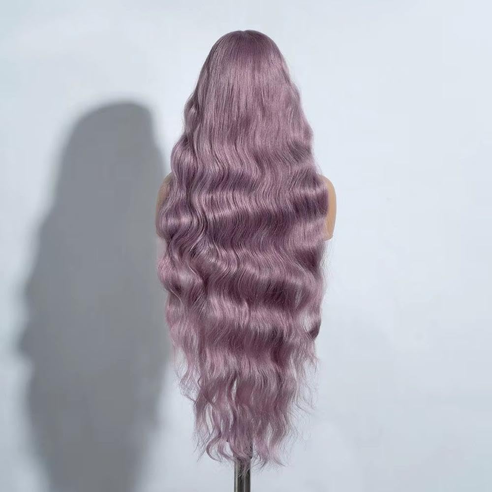 Haarpflege Lace-Front-Perücke Lang Gewellt 91,4 Cm Körper Gewellt Spitzenperücke Für Frauen Lace-Front-Perücke Lila Spitzenperücke(3)