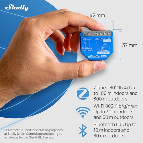 Shelly 1 Gen4, Smart Wi-Fi, Zigbee & Matter Relay Switch with Dry Contacts - Image 5