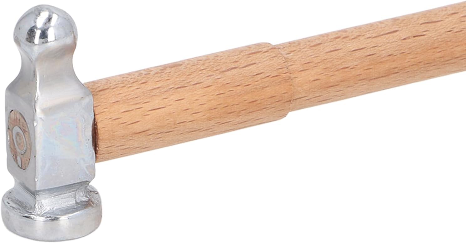 Garosa Professional Mini Ball Peen Hammer, High Carbon Steel Round Head with Wooden Handle for Jewelry Making, Goldsmithing and Metalworking