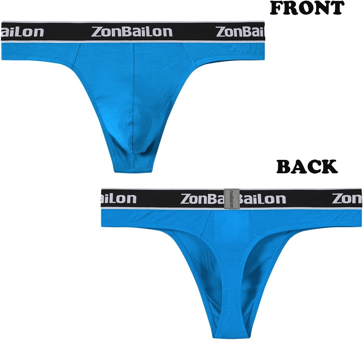 ZONBAILON Men's Thongs Sexy Man G-String Butt Flaunting T-Back Underwear Pouch - Image 5