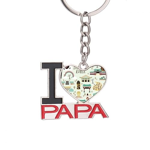 Korea Most Famous Landmarks Keychain Metal Keyring Holder Love PAPA