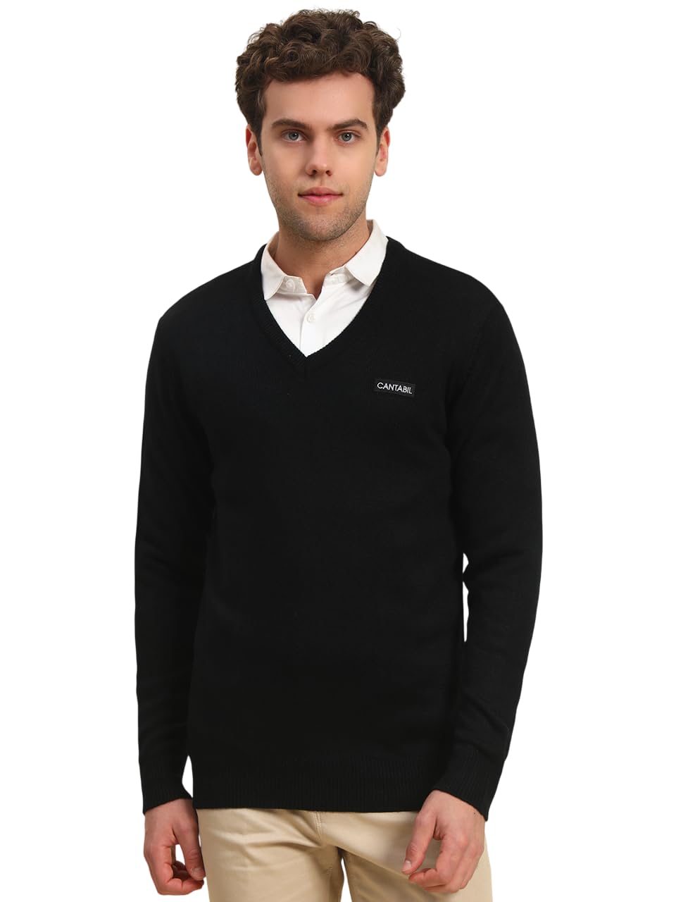 cantabil Sweater for Men | Winter Wear Acrylic Fabric Pull-On Closure V-Neck Regular Fit Solid Pattern-picture-38