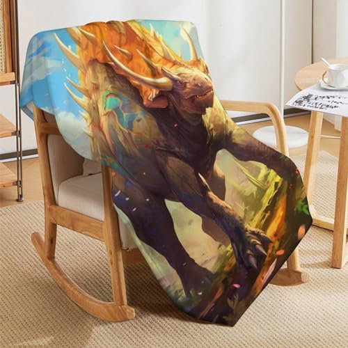Manta de dinosaurios para cama y sofá | Forro polar 150x200 cm 8