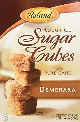 Roland Sugar Cubes, Rough Cut Demerara, 17.6 Ounce (Pack of 6)