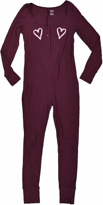 Victorias Secret Pink One Piece Pajamas M, Maroon
