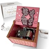 Hcaredee Music Box Gifts for Daughter from Mom,I Love You Daughter Gifts You are My Sunshine Hand Crank Wooden Musical Boxes to Daughter on Birthday Christmas Graduation Thanksgiving Mother’s Day Pink