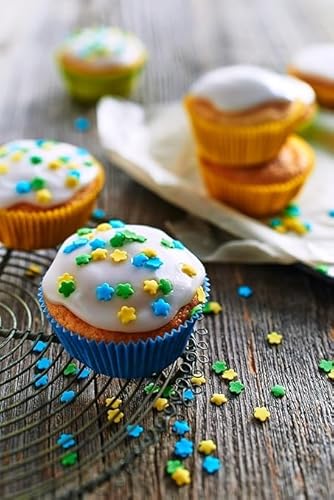 RUF Bärchen Muffins Zitrone, Backmischung für 12 fruchtige Zitronenmuffins mit Zitronenglasur, inkl. Bären Sammelfigur und Muffinförmchen, ideal für Kinder, Familien & Geburtstage