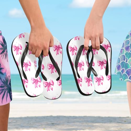 STAYTOP Cute Pink Bow Tie Flip Flops Sandals of Men's & Women's,Sandals Beach Slippers Shower Slides4