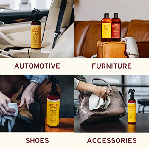 Leather Honey Leather Cleaner Spray With Uv Protectant - The Best Leather Cleaner For Vinyl And Leather Apparel, Furniture, Auto Interior, Shoes And Accessories - 16Oz Spray Bottle With Uv Protectant #TOP1