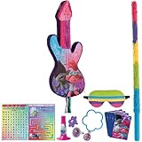 Party City Pull String Paper Pinata, DreamWorks Trolls World Tour Guitar - 12in Wide x 31in Tall - Cardstock & Tissue Paper Pinata Party Supplies - Birthday Party Game Decorations for Boys & Girls