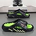 Men's Fashion Outerwear-Inspired Casual Sports Slippers - Non-Slip Thick Sole, Comfortable & Durable Beach Footwear (Black Green,10)