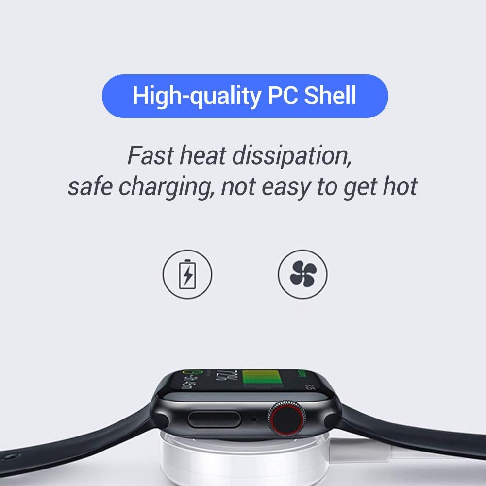 BOWJOY Newest Version for Apple Watch Charger Wireless Fast Charging Cable Cord Compatible with Apple Watch iWatch Charger Series 6/SE/5/4/3/2/1 (White-W): Electronics