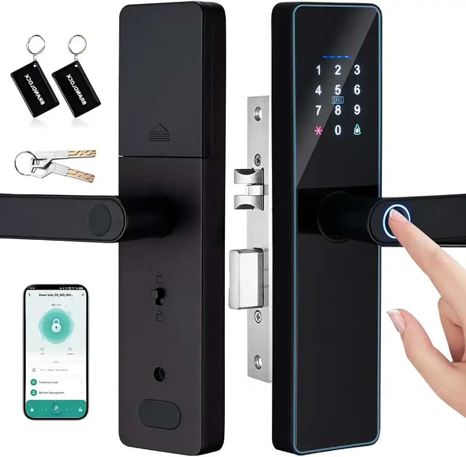 Wi-Fi Fechadura Digital Biométrica Inteligente com 5 Modos de Acesso (