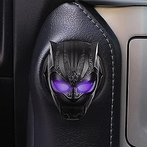 Image of Black Panther Push to Start Button Ignition Cover - Anti-Scratch Universal Decoration Ring (1 Pcs)