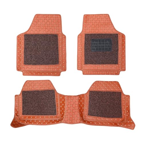 Image of CARNEST 7D Car Floor Mats Only Compatible with Corolla All Model, Set of 3 Pcs, 100% Waterproof & Washable Luxury 7D Car Foot Mats, Tan
